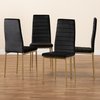 Baxton Studio Armand Modern Glam and Luxe Black Velvet Upholstered and Gold Finished Metal Dining Chair Set (4PC) 193-4PC-11773-ZORO